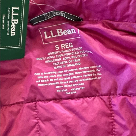 LL BEAN Primaloft Packaway Vest- Womens Small Rich Berry - Picture 4 of 13